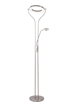 Lampara de pie led LECTOR 28+7 watts 3000 - 4000 - 6000 kelvin regulables níquel mate