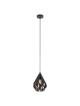 Lámpara techo colgante 1x E27 20,5 cm de diámetro negro cobre