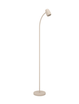 Lámpara de pie para bombilla E14 acero beige