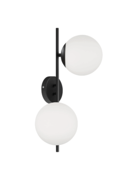 Aplique pared para bombilla 2x E27 metal negro
