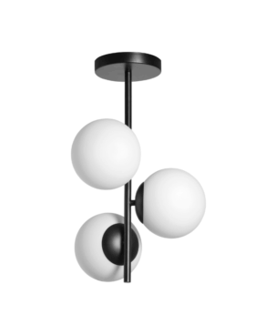 Lámpara de techo para 3 bombillas E27 metal negro