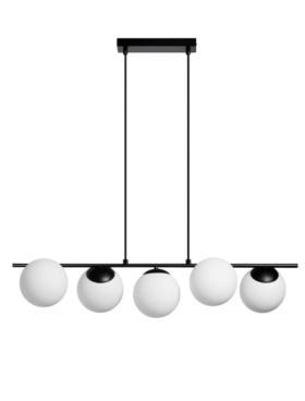 Lámpara de techo para 5 bombillas E27 metal negro