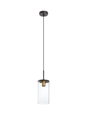 Lámpara de colgar para bombilla E27 metal negro