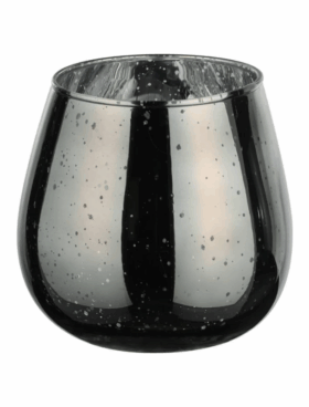 Porta velas de cristal negro 14cm