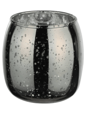 Porta velas de cristal negro 10cm