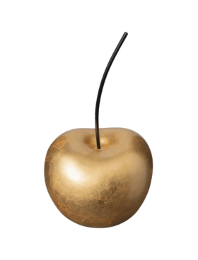 Figura CEREZA poliresina dorada