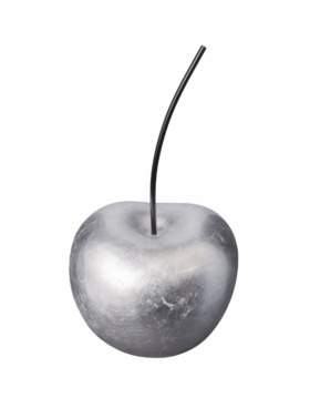 Figura CEREZA poliresina plateada