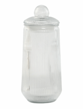 Bote de cristal con tapa 1,4l transparente