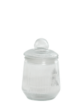 Bote de cristal con tapa 0,65l transparente