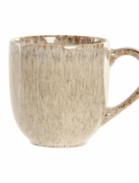 Taza MUG gres esmaltado 390ml beige