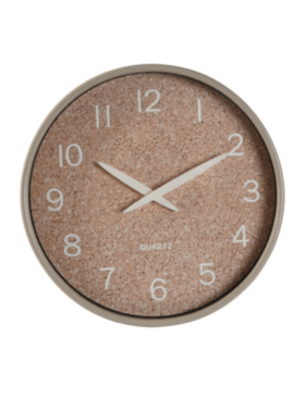 Reloj de pared 30cm diámetro símil corcho
