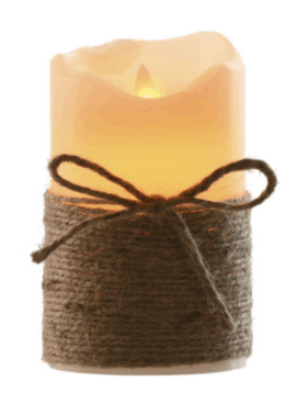 Vela de cera LED con movimiento 7,5x12,5cm blanco