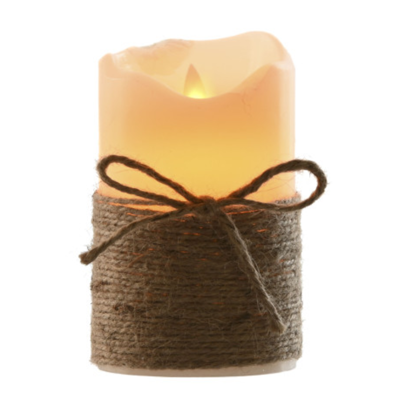 Vela de cera LED con movimiento 7,5x12,5cm blanco