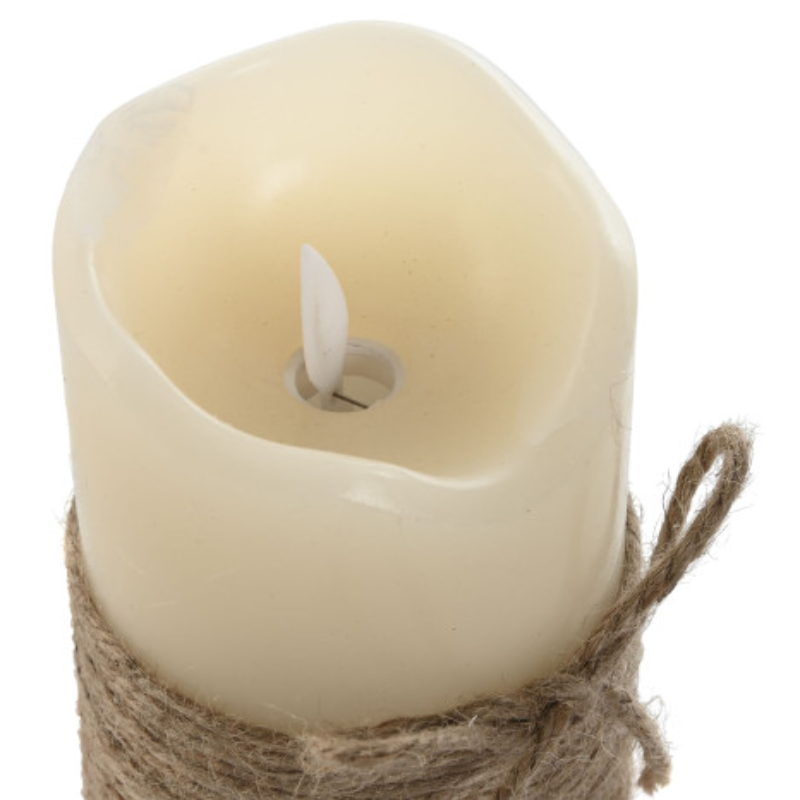 Vela de cera LED con movimiento 7,5x12,5cm blanco - Imagen 3