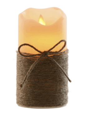Vela de cera LED con movimiento 7,5x15cm blanco