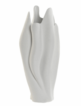 Jarrón GRES 40cm rugoso gris
