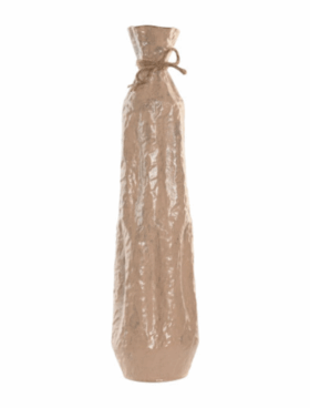 Jarrón METAL 63cm rugoso beige