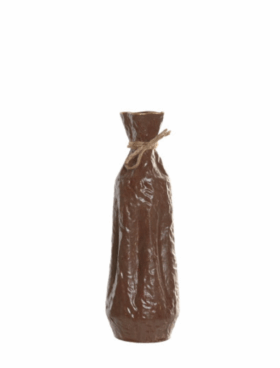 Jarrón METAL 45cm rugoso chocolate