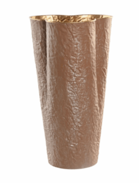 Jarrón METAL 53cm rugoso marrón y oro