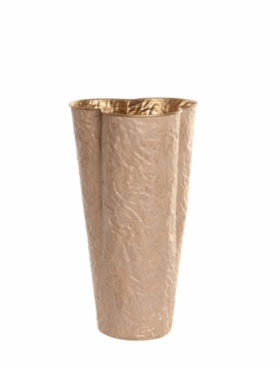 Jarrón METAL 41cm rugoso arena y oro