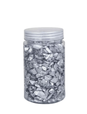 Bote 530gr cristales gris perla
