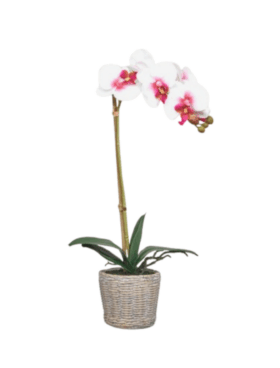 Flor artificial ORQUIDEA blanco grana 45cm