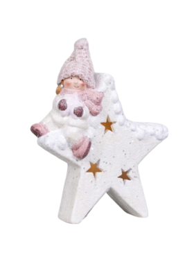 Figura NIÑA ESTRELLA blanco rosa