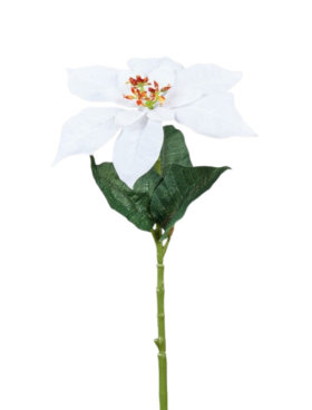 Flor artificial POINSETIA blanca 43cm