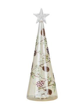Figura ÁRBOL NAVIDAD con luz 24cm cristal
