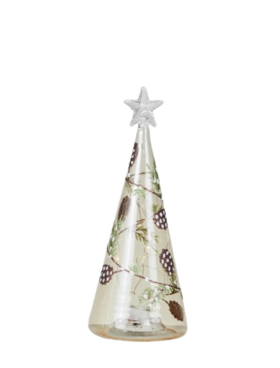 Figura ÁRBOL NAVIDAD con luz 20cm cristal