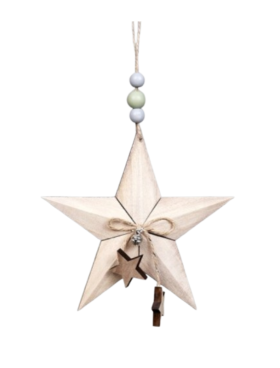 Figura colgante ESTRELLITAS 15cm madera