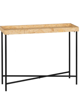 Consola recibidor 98 centímetros fibra de madera natural y negro