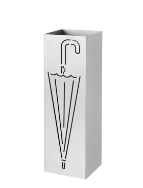 Paragüero cuadrado metal blanco