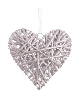 Figura colgante CORAZÓN 20cm plata
