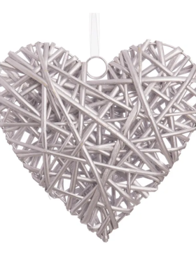 Figura colgante CORAZÓN 25cm plata