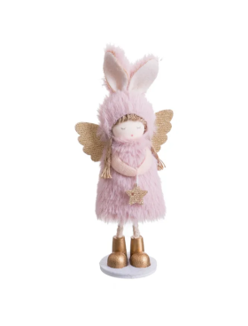 Figura ANGEL tejido rosa 18cm