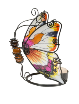 Porta vela MARIPOSA naranja