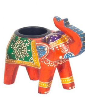 Porta vela ELEFANTE hojalata rojo