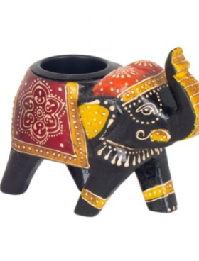 Porta vela ELEFANTE hojalata negro