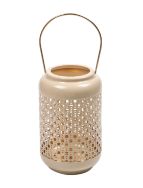 Porta velas GLAMOUR metal beige