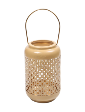 Porta velas GLAMOUR metal ocre