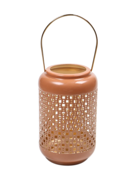 Porta velas GLAMOUR metal teja