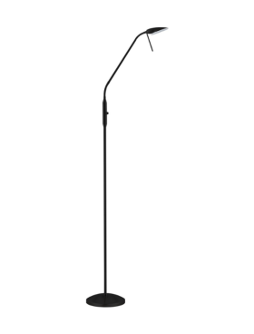 Lampara de pie led 4000k dimable y dirigible negro mate