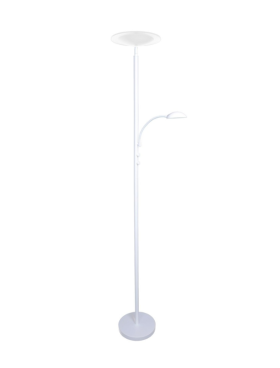 Lampara de pie led 4000k dimable con lector blanco