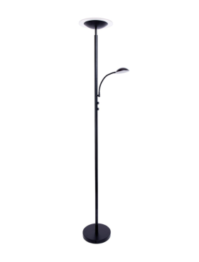 Lampara de pie led 4000k dimable con lector negro