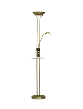 Pie salón led USB 18 watts con lector 5 watts y mesa cuero