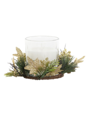 Vela CERA cristal dorado 15x5cm