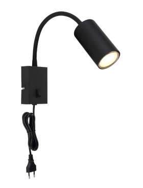 Lámpara foco GU10 1 luz metal negro
