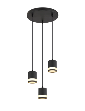 Lámpara led 3 luces 21 watts 3000 kelvin negro