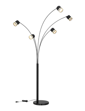 Lámpara de pie led 5x 7w negro
